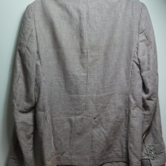 Zara Men’s Brown and White Checkered Jacket 38 - Picture 5 of 14